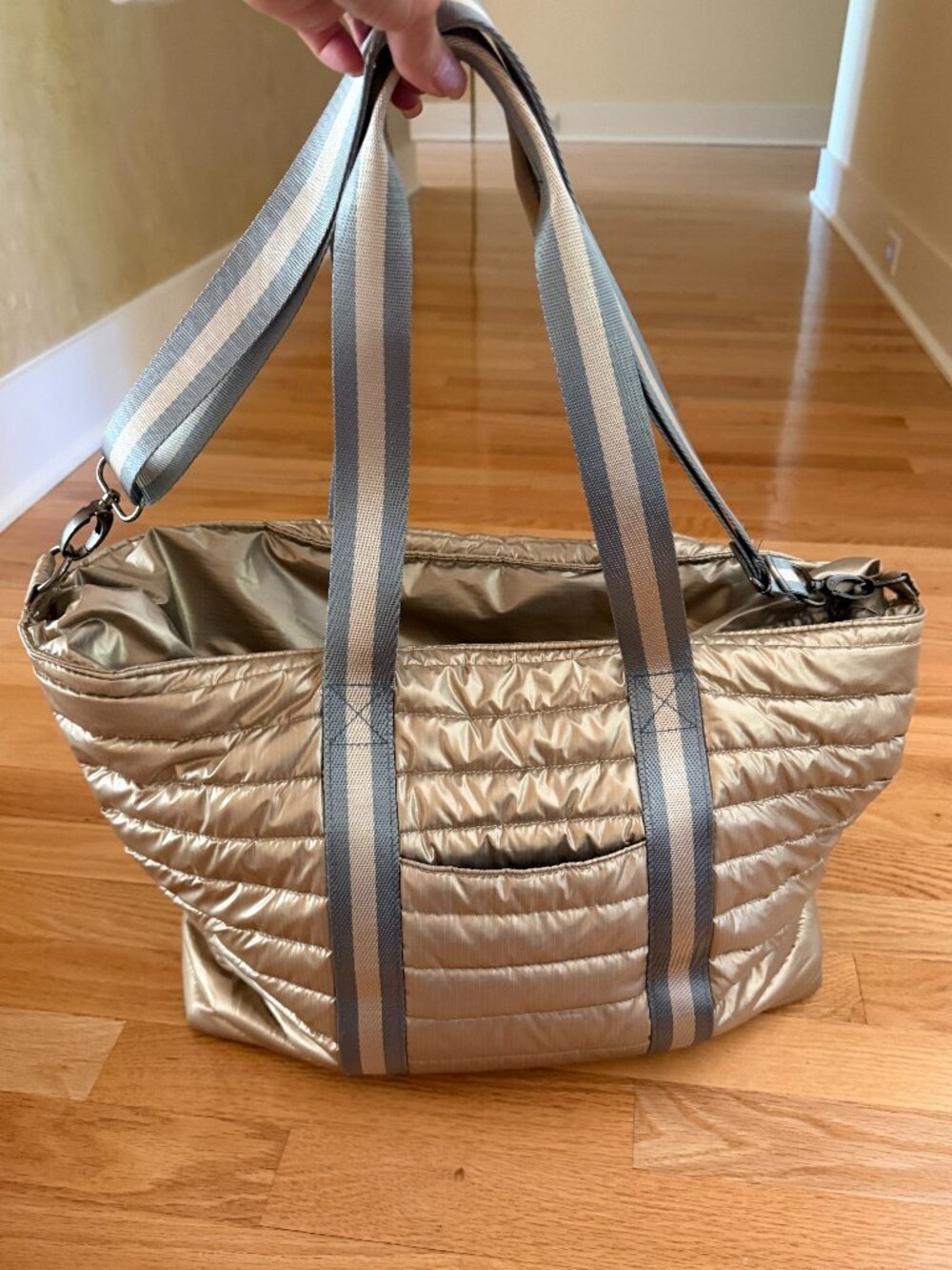 Think Royln Gold Puffer Large Travel Tote Bag